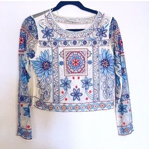 New Zara Embroidered top